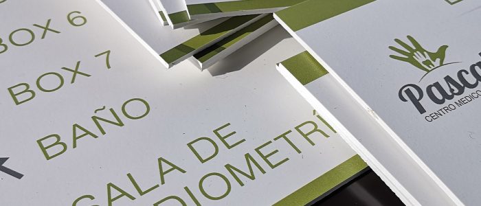 Señalética sobre cintra trovicel Centro Médico Pascal