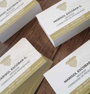 Tarjetas de Presentación Marisol Escobar Abogada, Puerto Montt