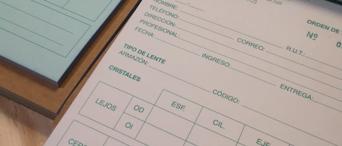 recetas oftalmologo con folio y autocopiativo